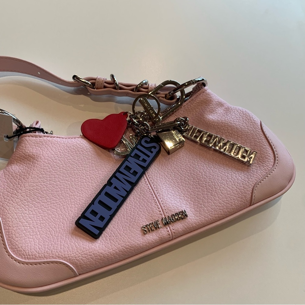 Steve Madden Light Pink Shoulder Bag with Charms - Picture 3 of 7